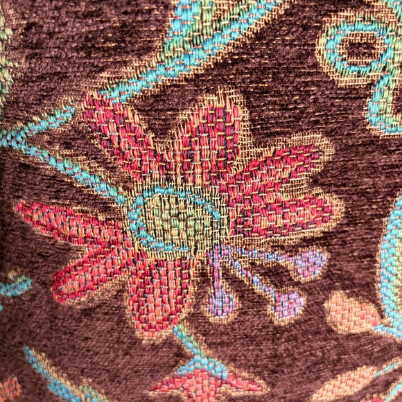 RFA Classics Tapestry Jacket Size 10 Floral Pattern Brocade Brown Teal Pink Coat - Picture 7 of 9